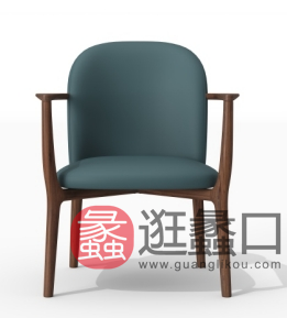 羽尚意式极简家具客厅意式极简休闲椅黑桃木YS3518-A